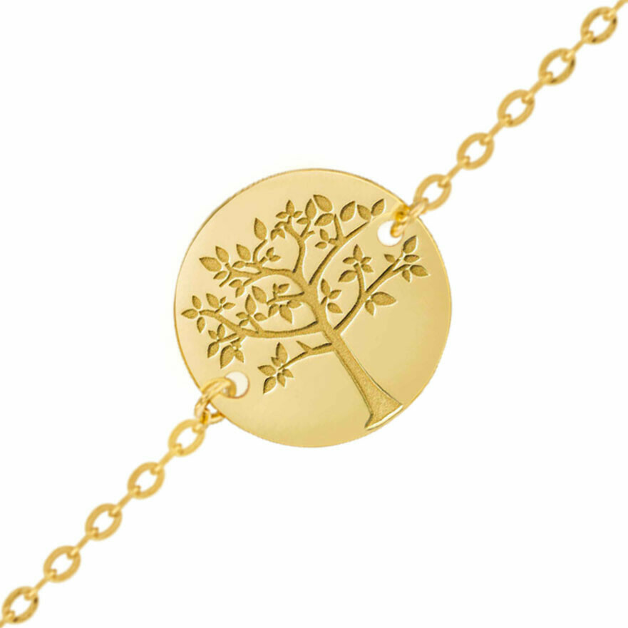 Gourmette bébé arbre de vie printanier Or jaune 18ct Maison de la