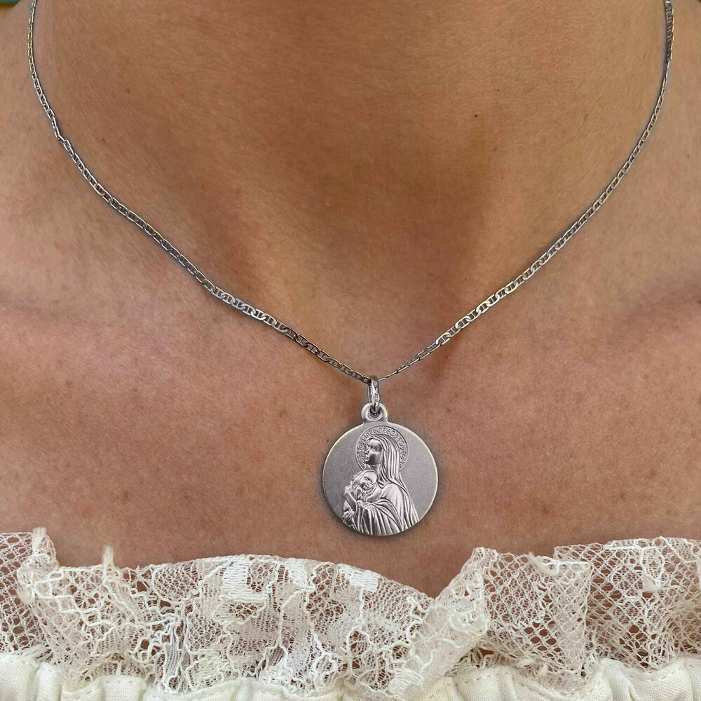 Photo de Médaille Vierge mère du créateur - Or blanc 9ct