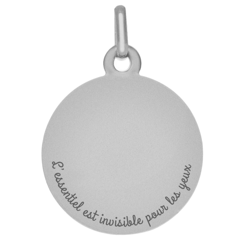 Photo de Médaille Petit Prince sur la lune - Or blanc 18ct