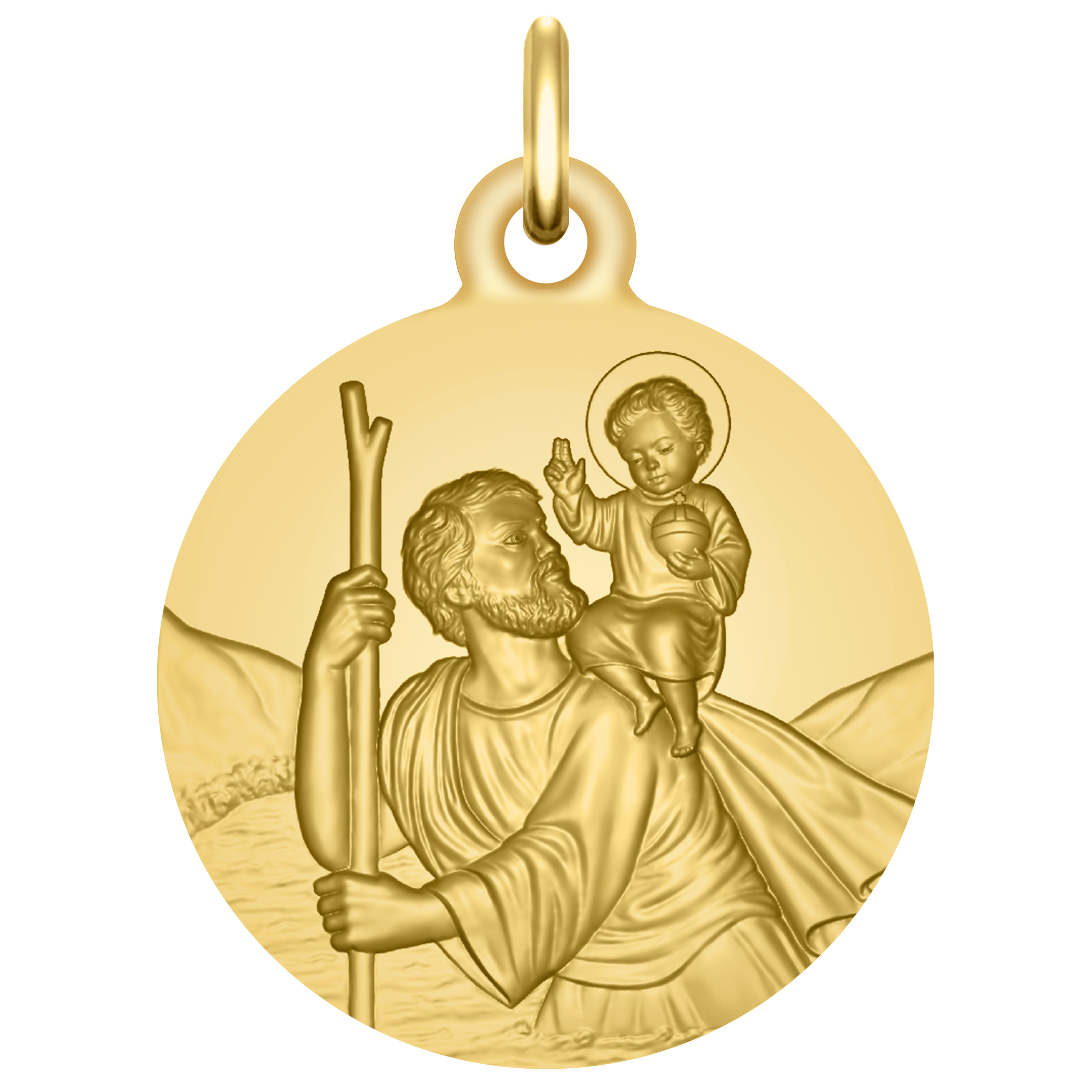 Médaille St-Christophe or 750/1000 jaune (18K) sur Bijourama