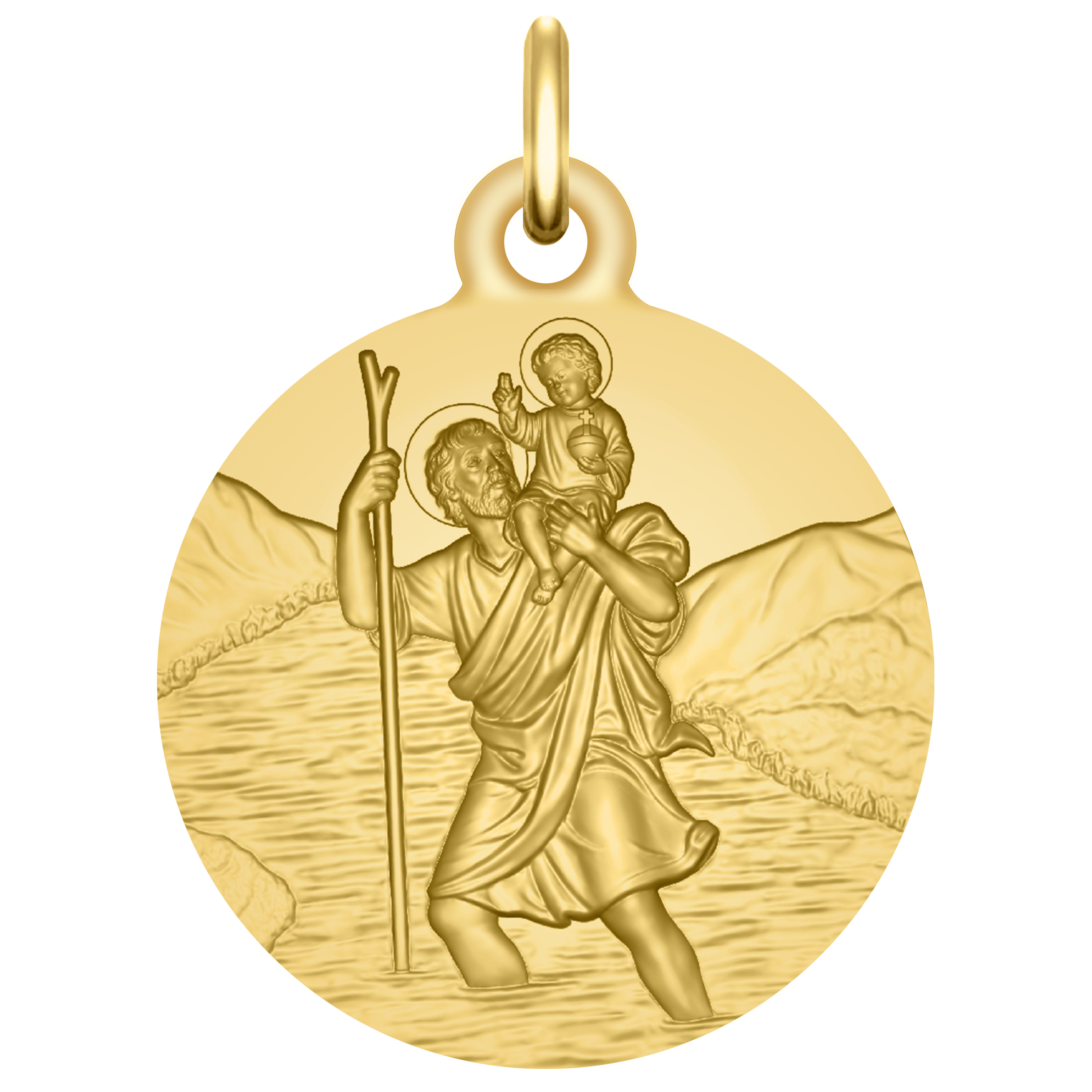 Médaille Saint-Christophe en or jaune - médaille idéale pour un