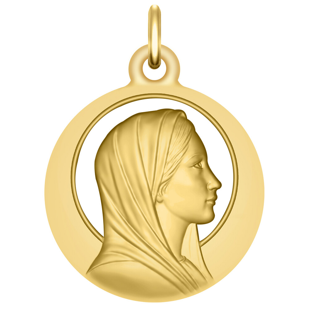Photo de Médaille Vierge ajourée- Or jaune 18ct
