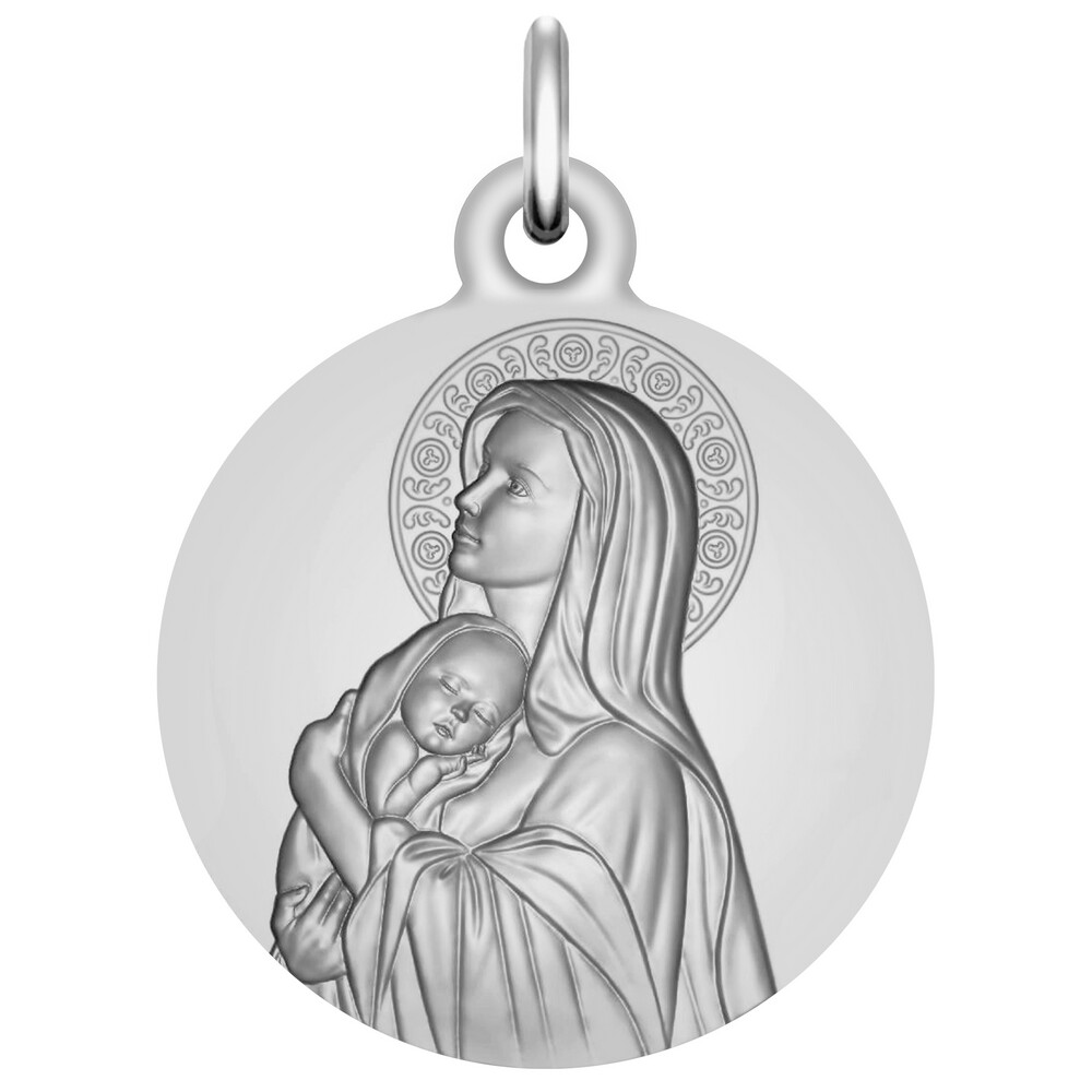 Photo de Médaille Vierge mère du créateur - Or blanc 18ct 