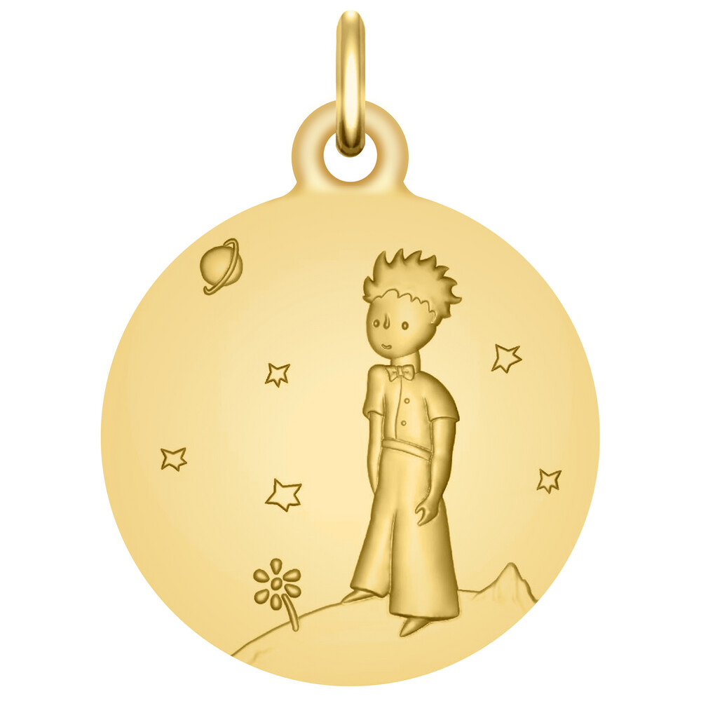 Photo de Médaille Petit Prince sur sa planète - Or jaune 18ct