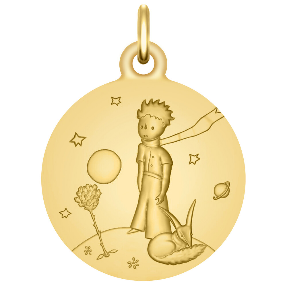 Photo de Médaille Petit Prince au renard - Or jaune 9ct