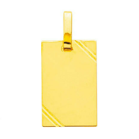Photo de Pendentif plaque striée - Or jaune 18ct