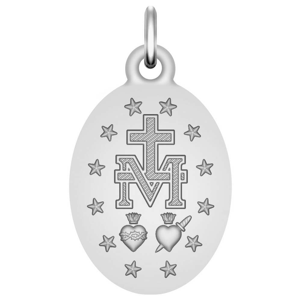 Photo de Médaille Vierge Miraculeuse - Or blanc 9ct