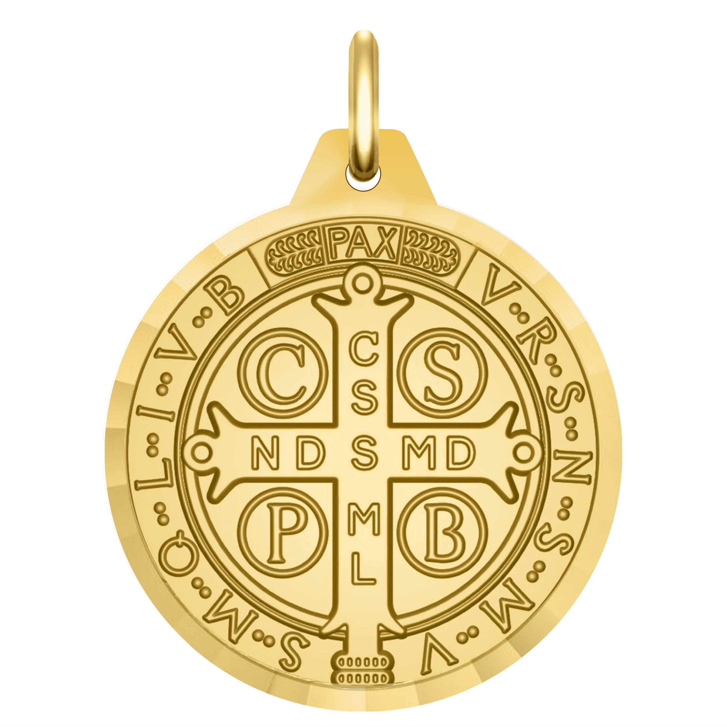 Médaille de baptême Maison de la Médaille Médaille Saint Benoît - Or jaune  18ct sur Maison de la Médaille