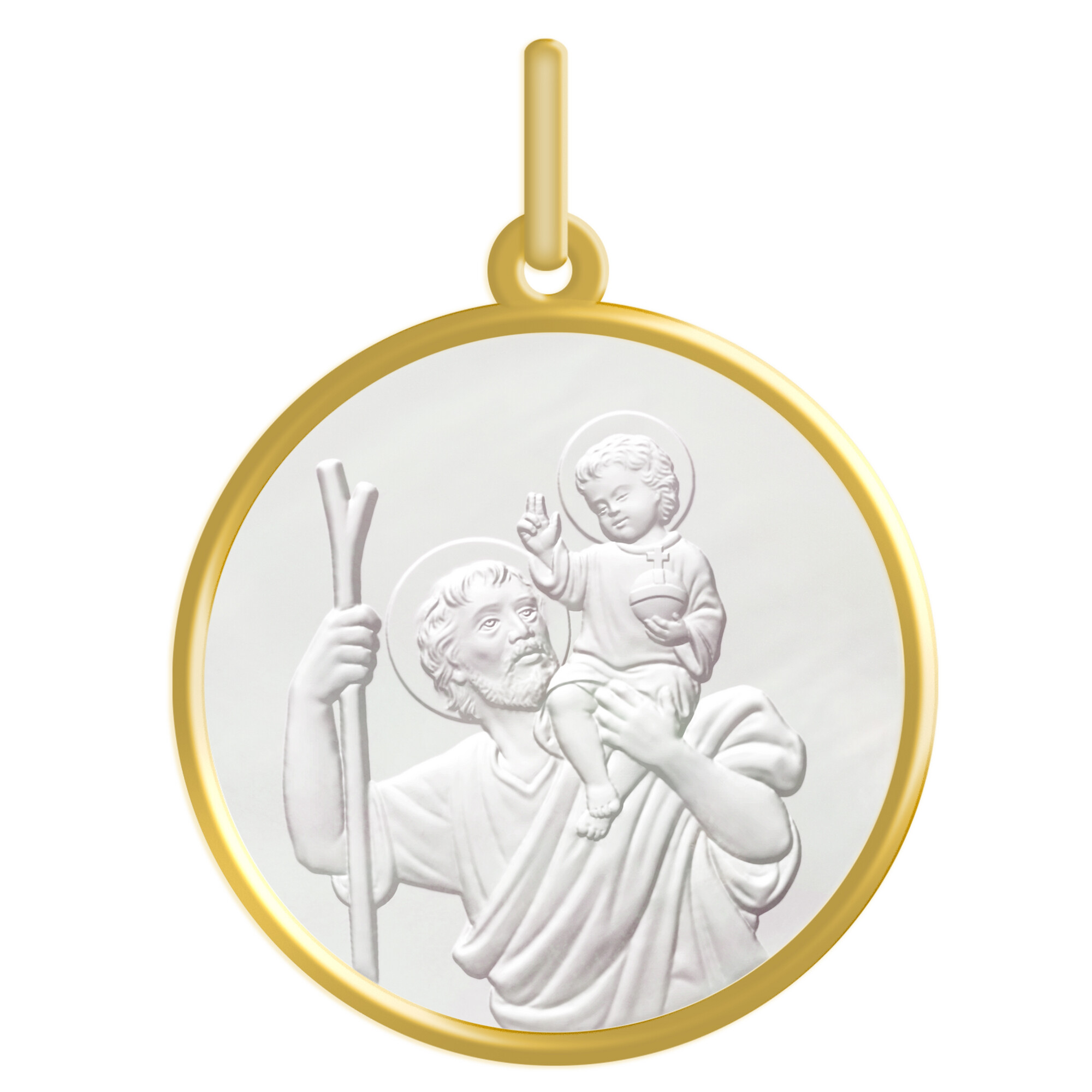 Médaille Saint Christophe En Cuir - Porte-Clés Protection Voyageur Voiture Moto - Venez Bien Chez Nous