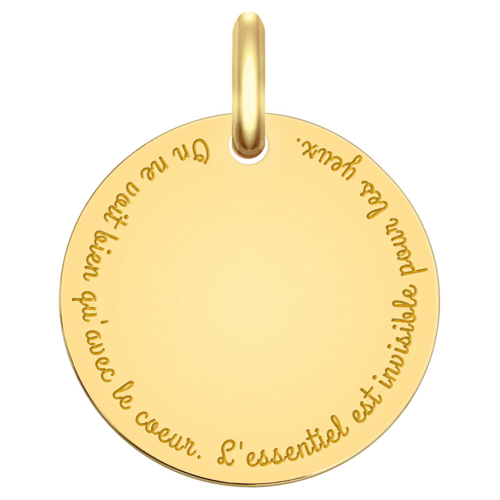Photo de Médaille citation "Le Petit Prince" - Or jaune 9ct