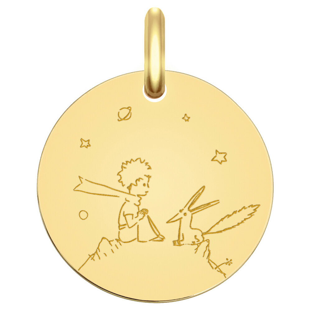 Photo de Médaille Petit Prince au renard  - Or jaune 9ct