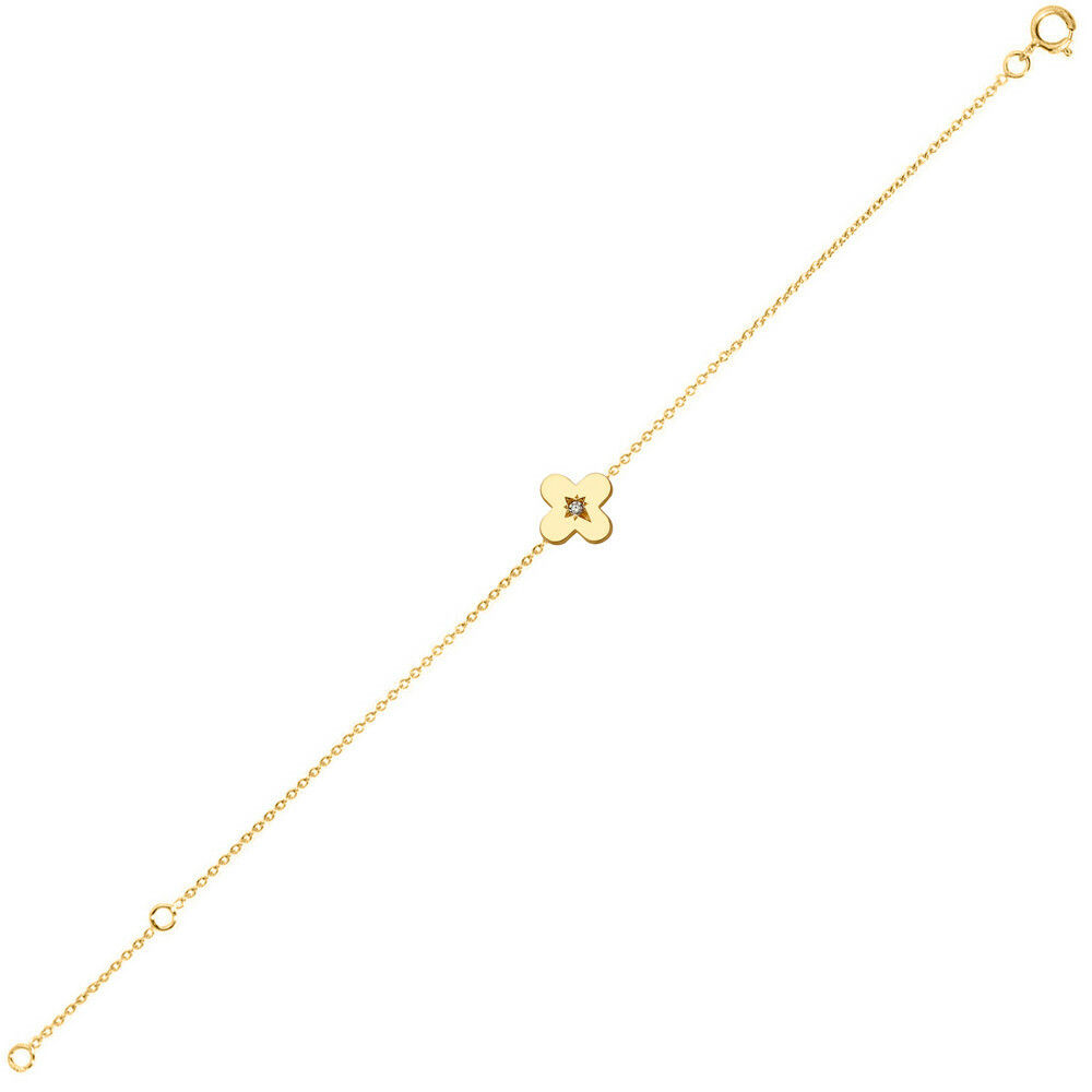 Photo de Bracelet croix étoilée - diamant & or jaune 18ct
