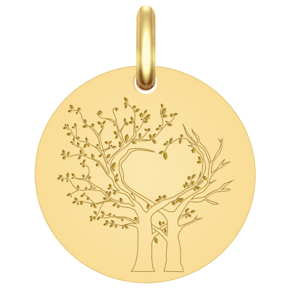 Photo de Médaille Arbres de vie au coeur - Or jaune 18ct