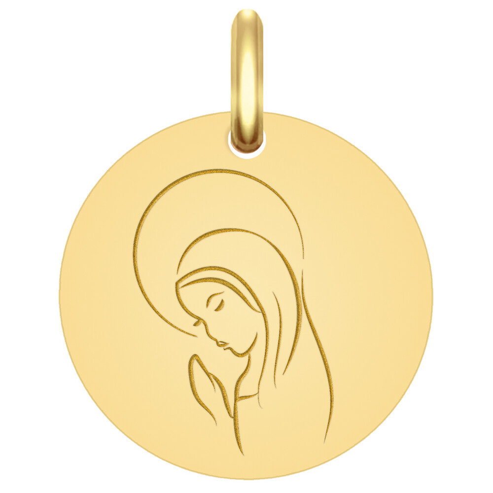 Photo de Médaille Vierge sérénité - Or jaune 18ct