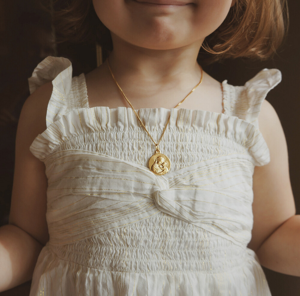 Photo de Médaille Vierge à l'enfant de Botticelli - Or jaune 9ct