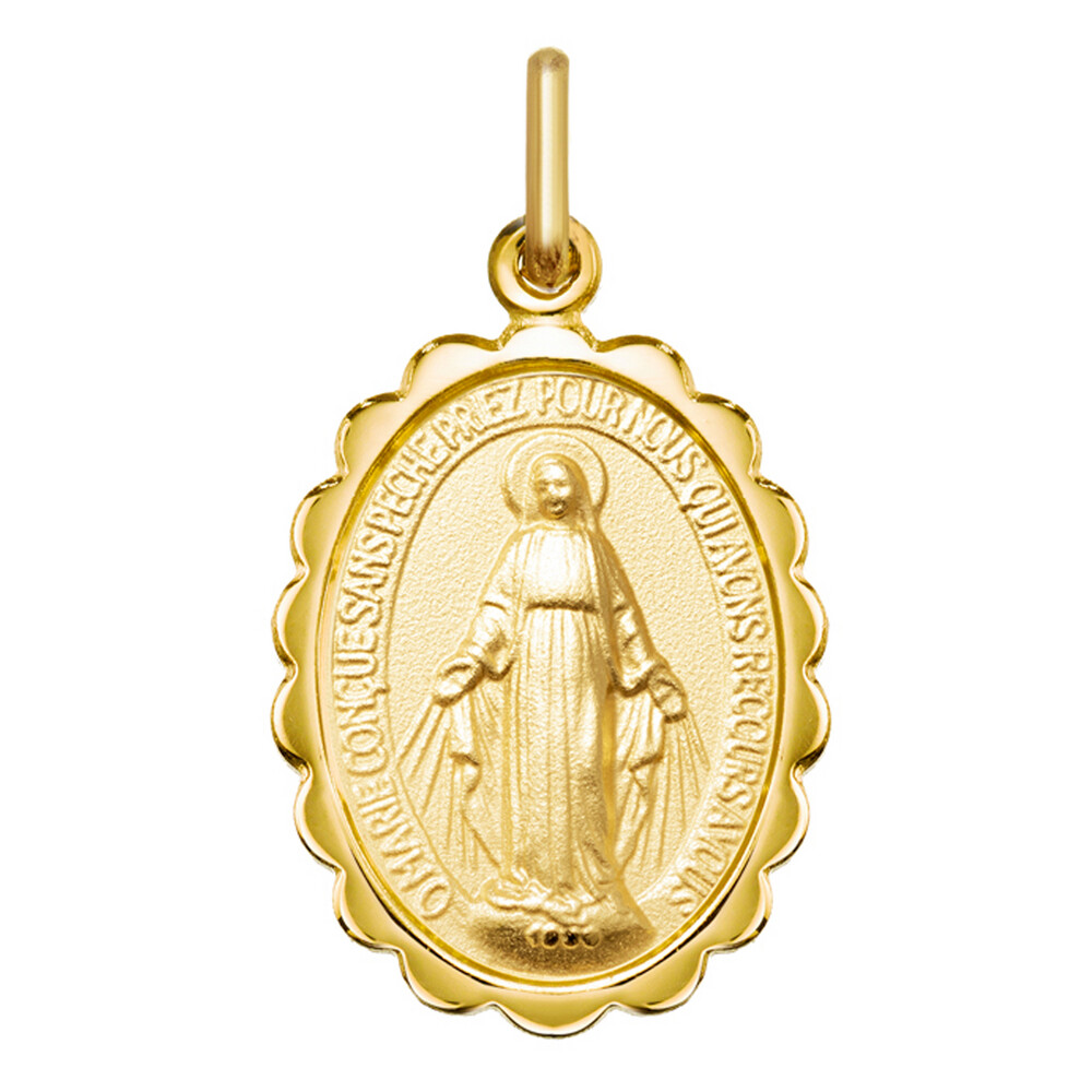 Photo de Médaille Vierge Miraculeuse dentelles - Or jaune 18ct