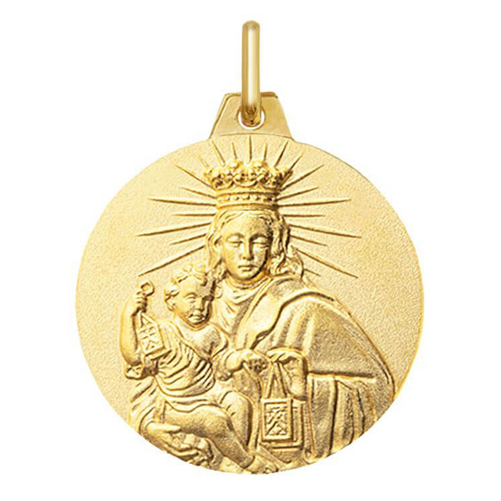 Photo de Médaille Scapulaire Vierge du Carmel - Sacré Coeur   - Or jaune 18ct