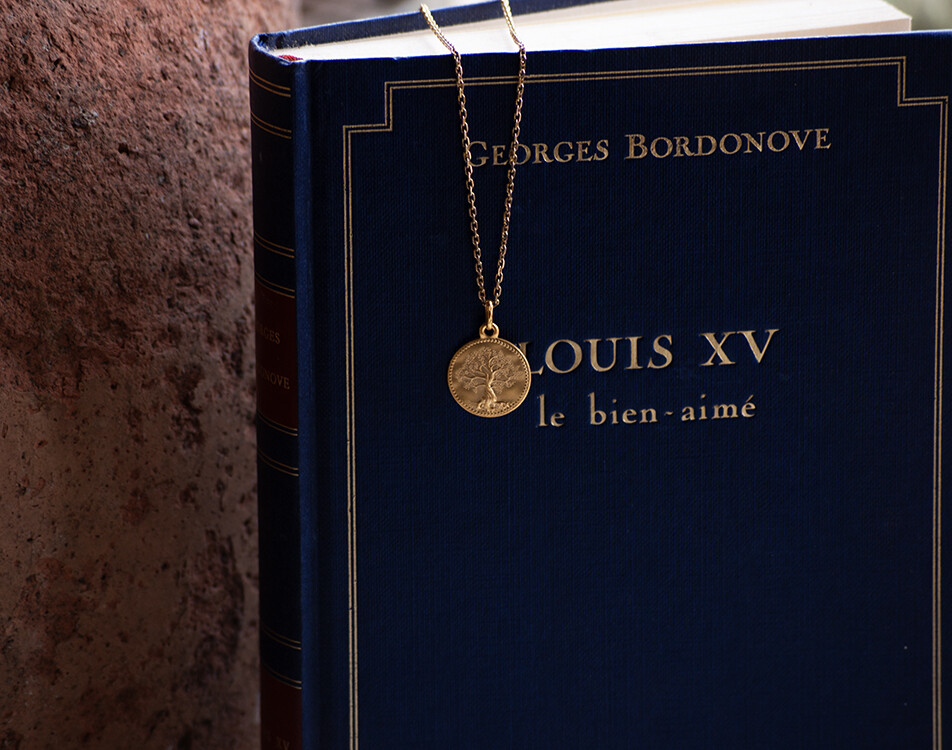 Médaille Arbre de vie perlée - Or jaune 18ct · Maison de la Médaille