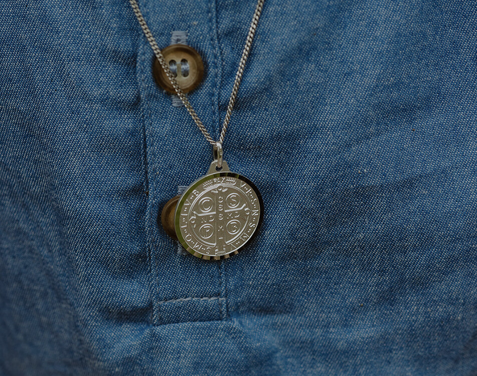 Médaille De Saint Benoît En Argent Sterling 950 - Grand Format 35x30 Mm, Plus De 15 Grammes