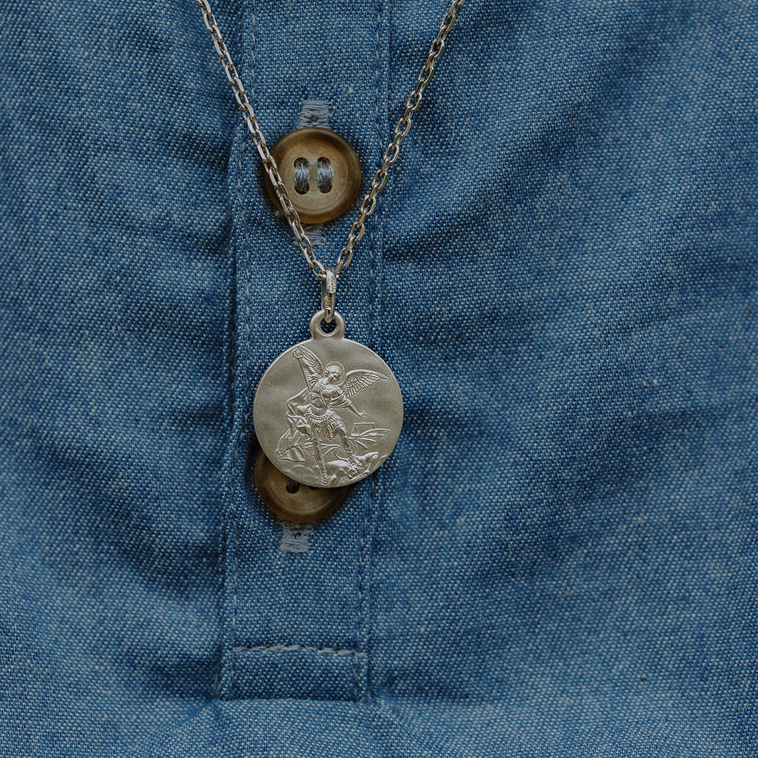 Collier Saint Michel Archange En Argent Sterling 925 - Médaille 0,51 Pouce - Neuf Italie