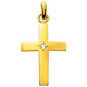 Photo de Croix personnalisée - diamant & or jaune 18ct