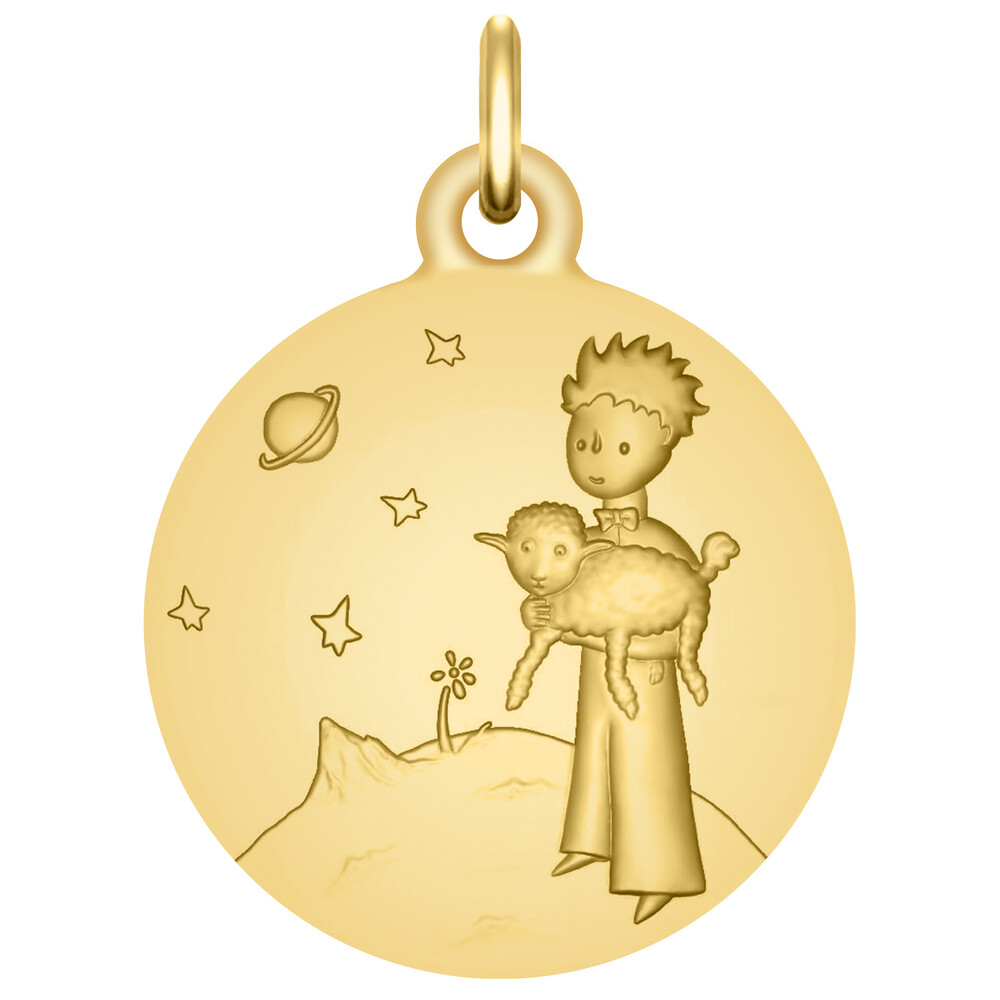 Photo de Médaille Petit Prince au mouton - Or jaune 9ct