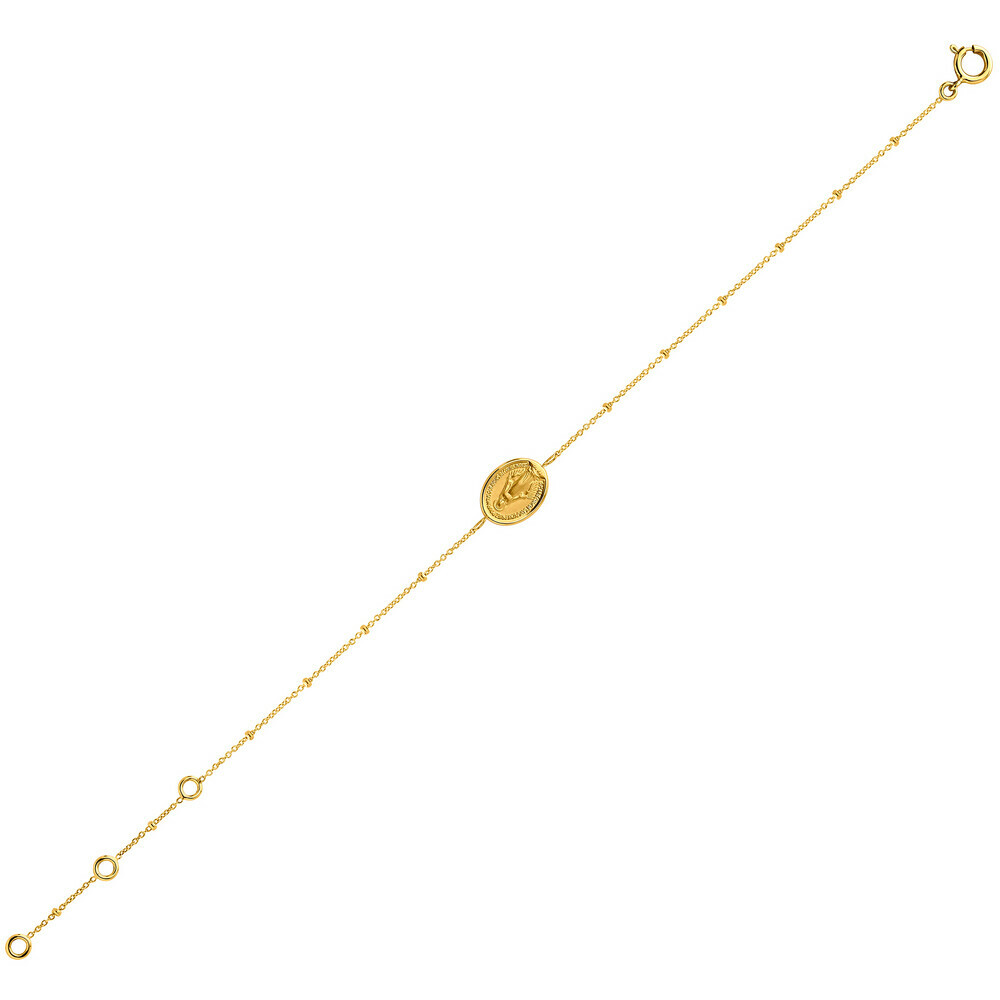 Photo de Bracelet boules médaille miraculeuse - Or jaune 18ct