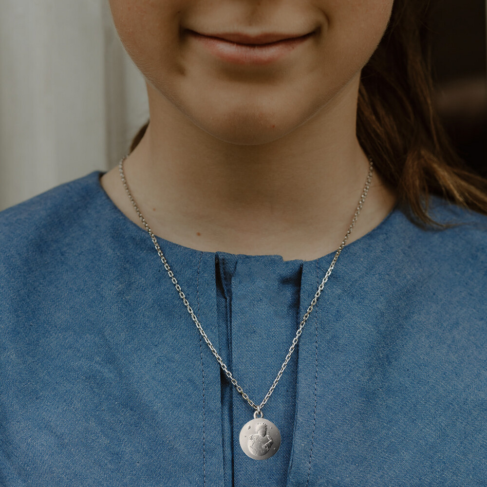 Photo de Médaille Petit Prince "protège ta planète" - Argent massif