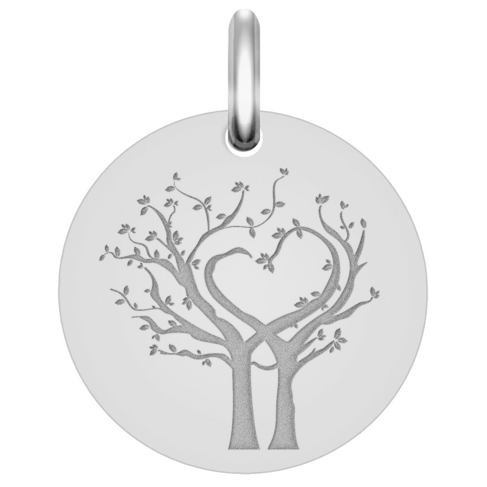 Photo de Médaille Arbres de vie au coeur - Or blanc 18ct