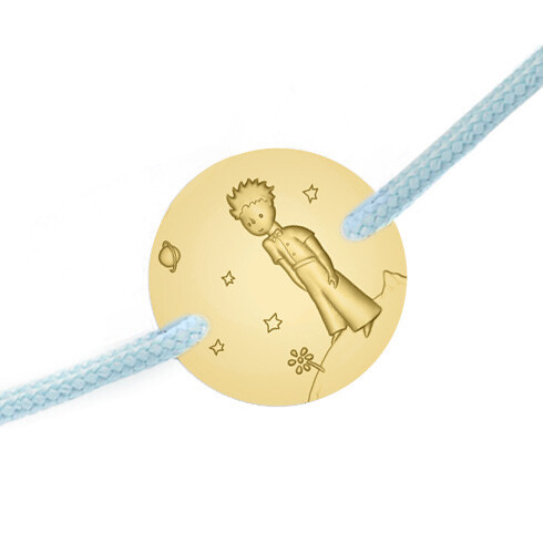 Photo de Bracelet cordon Petit Prince sur sa planète bleu - Or jaune 9ct bleu