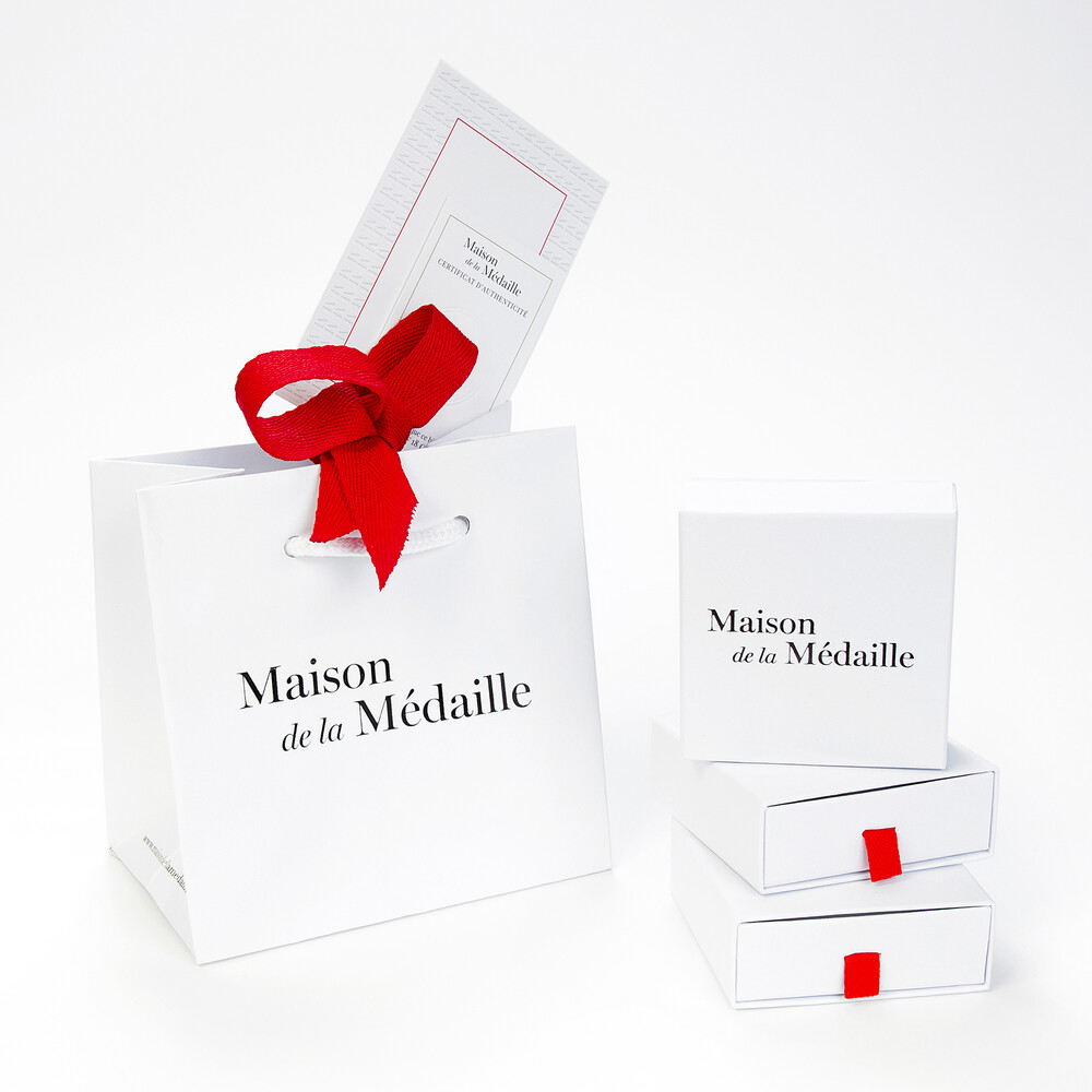 Photo de Médaille croix & oxydes - Or blanc 9ct