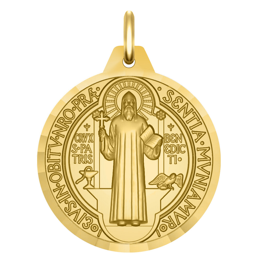 Photo de Médaille Saint Benoît  - Or jaune 9ct