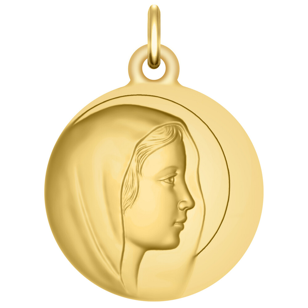 Photo de Médaille Vierge au voile - Or jaune 18ct