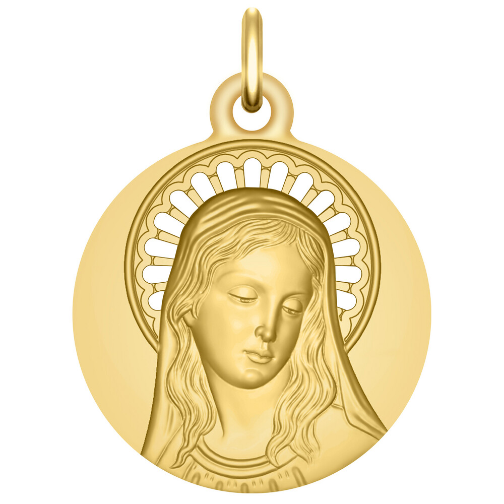 Photo de Médaille Vierge ajourée - Or jaune 9ct