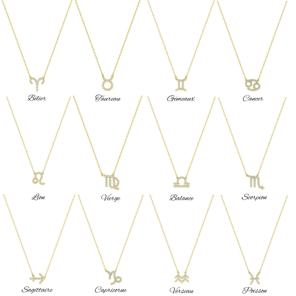 Photo de Collier signe du zodiaque - Or jaune 9ct