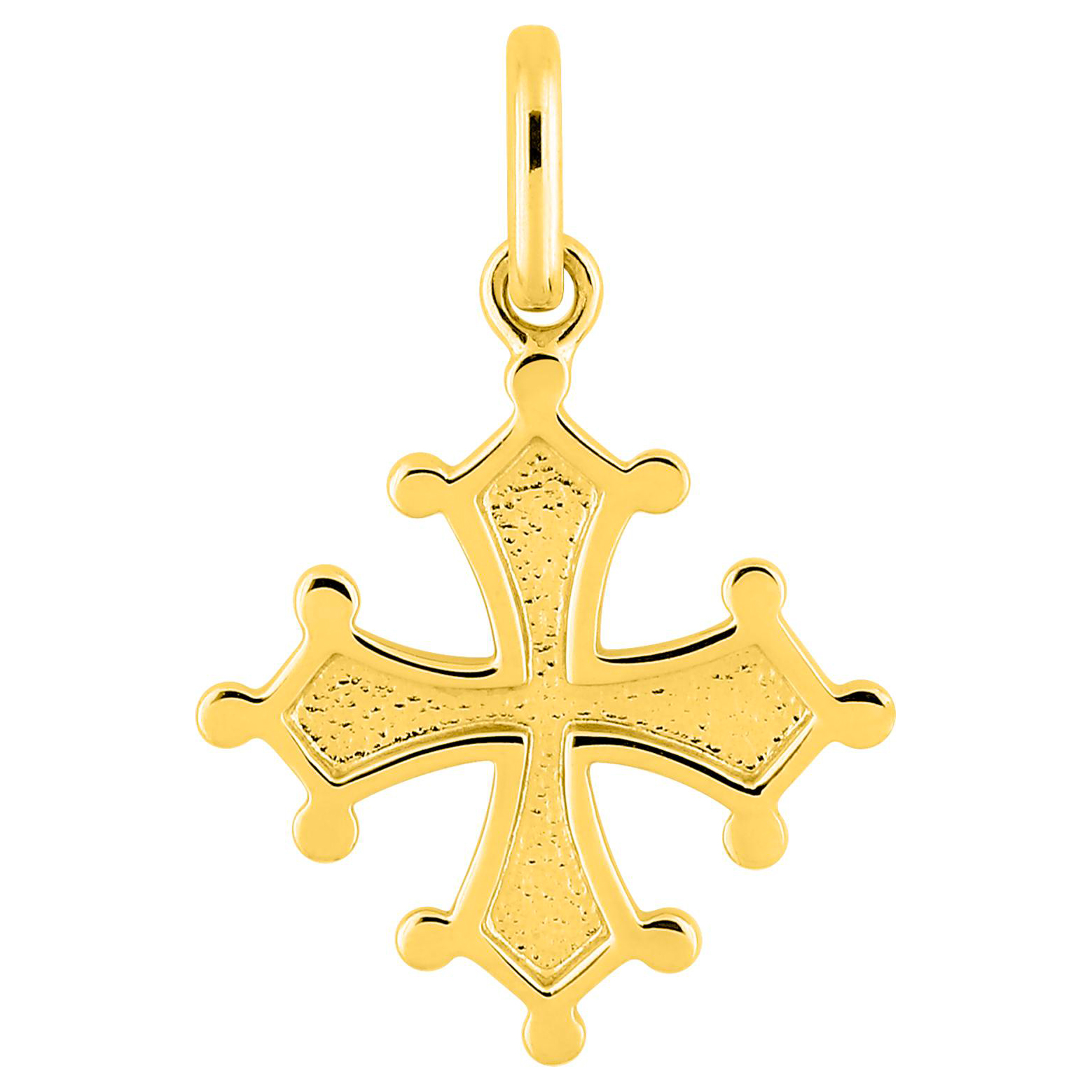 Jewelry - Pendentif Croix D'Occitanie 20mm Languedoc Acier Collier Or