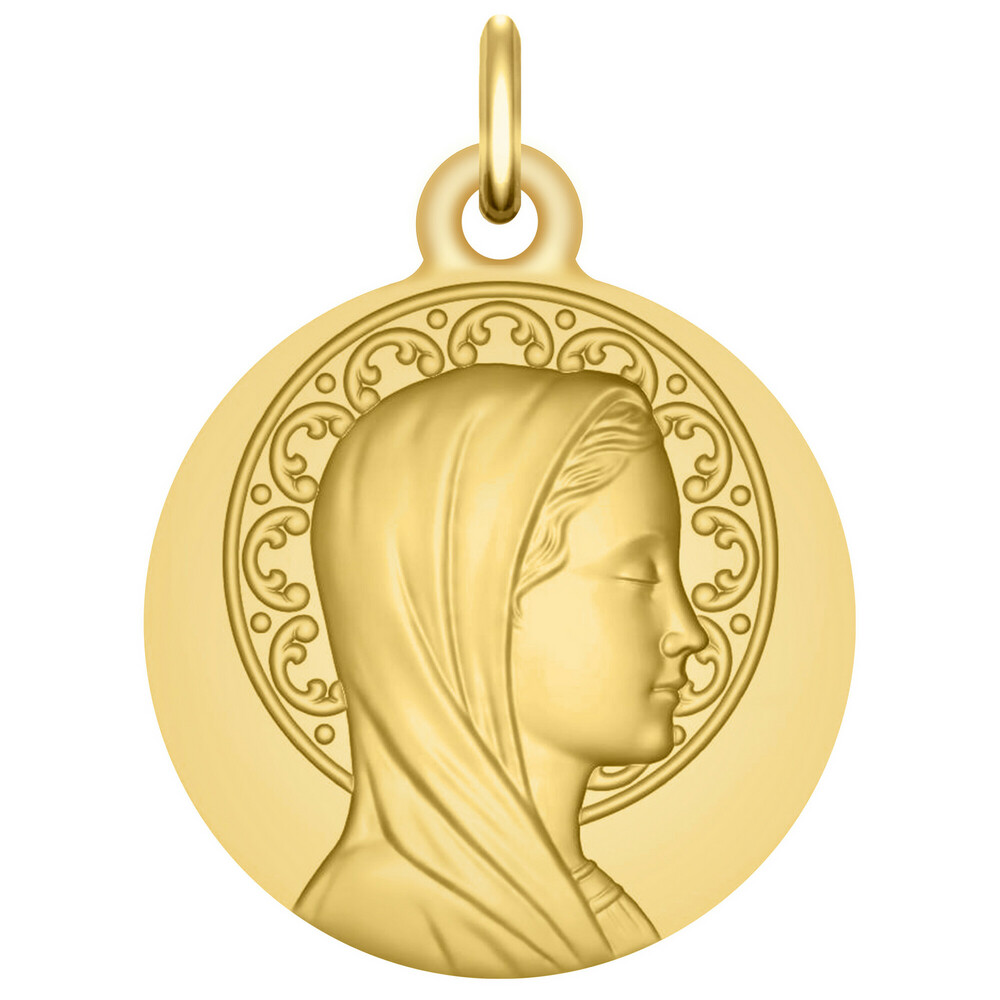 Photo de Médaille Vierge de profil - Or jaune 9ct