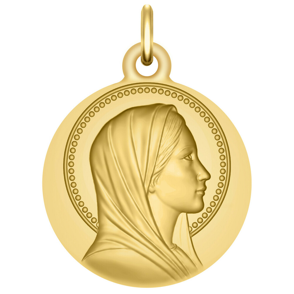 Photo de Médaille Vierge de profil - Or jaune 9ct