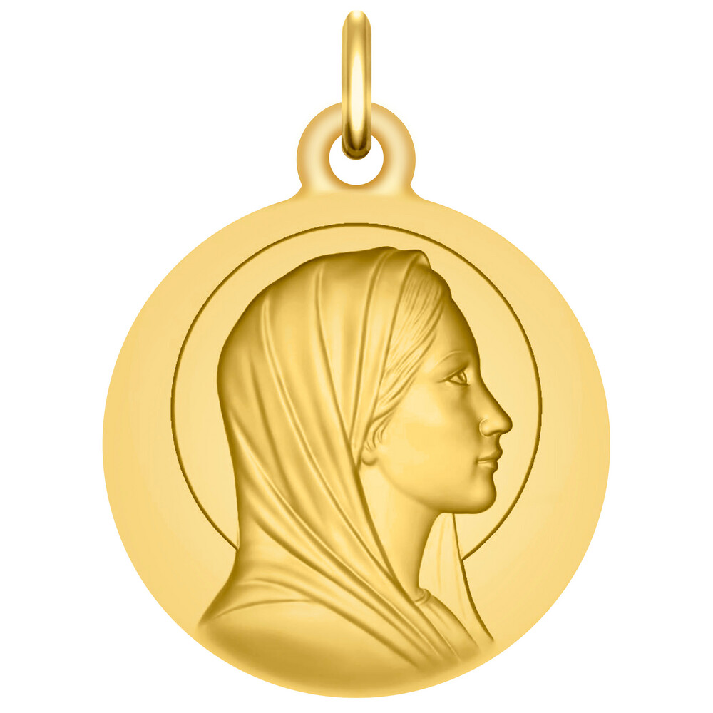 Photo de Médaille Vierge de profil - Or jaune 9ct