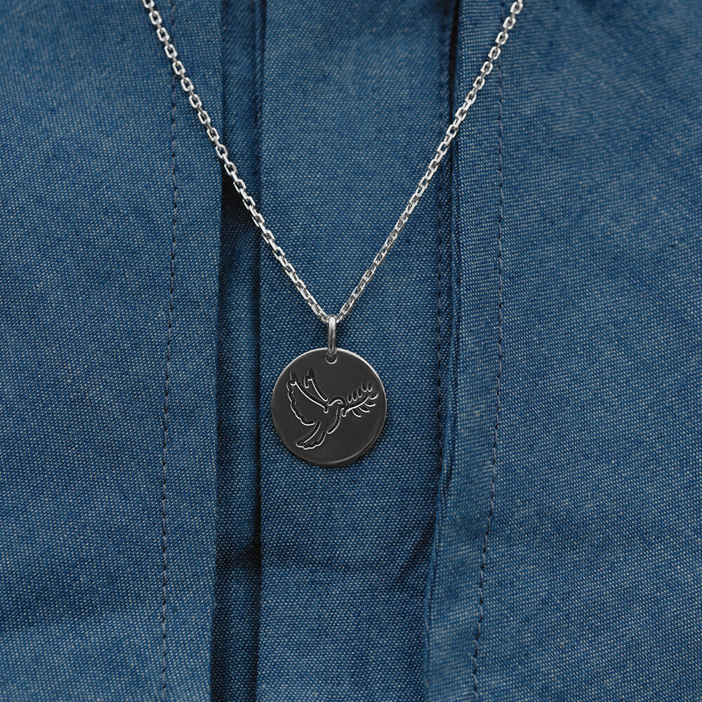 Photo de  Médaille de la Colombe au rameau ajourée - Argent massif