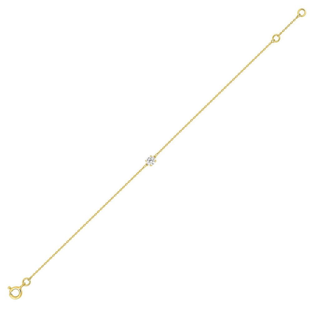 Photo de Bracelet oxyde serti griffes - Or jaune 9ct