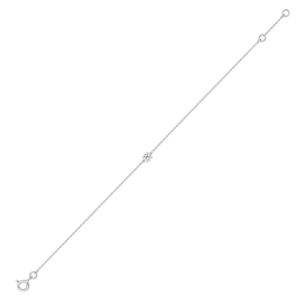 Photo de Bracelet oxyde serti griffes - Or blanc 9ct
