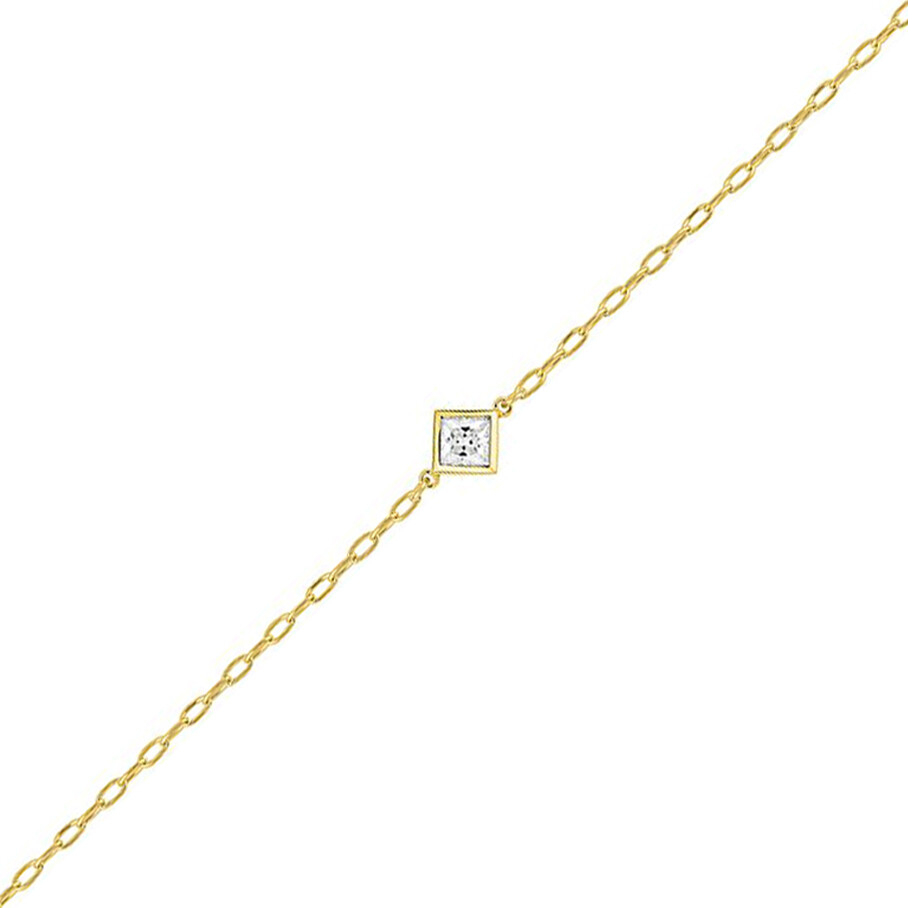Photo de Bracelet femme oxyde losange - Or jaune 9ct