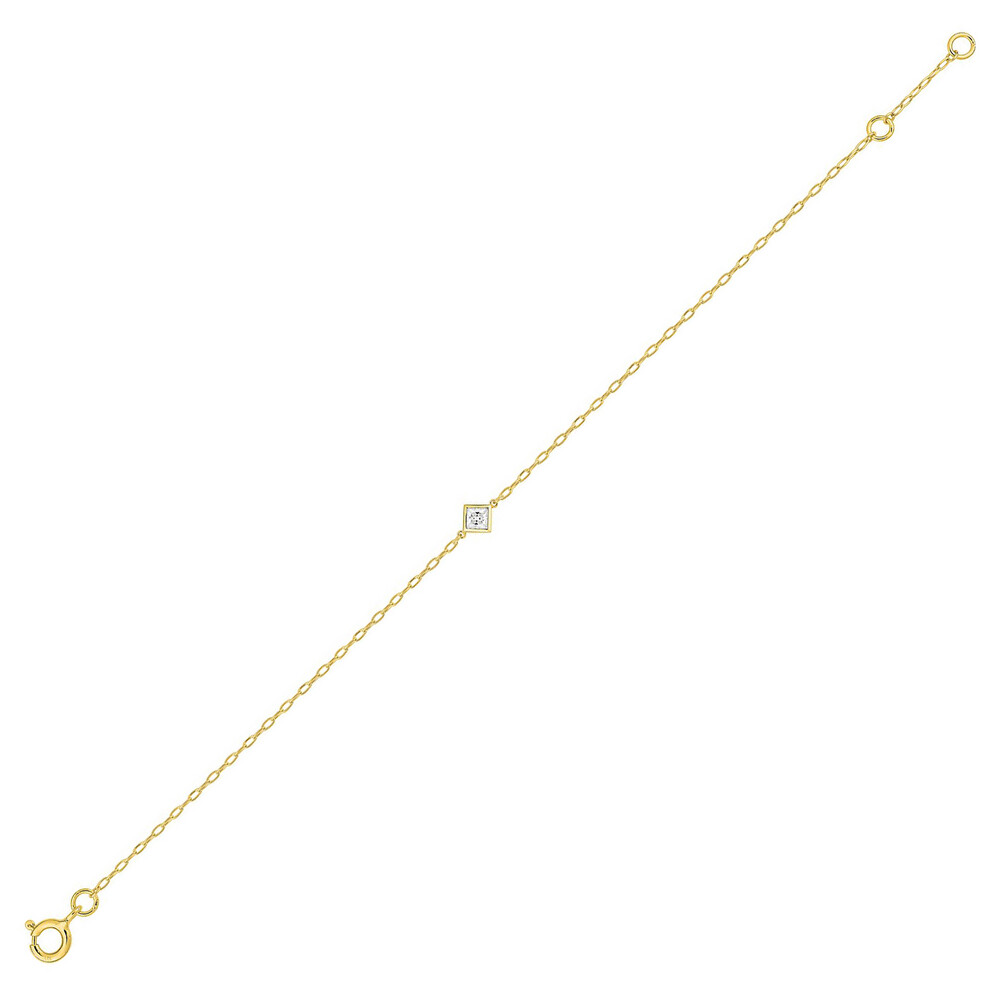 Photo de Bracelet femme oxyde losange - Or jaune 9ct