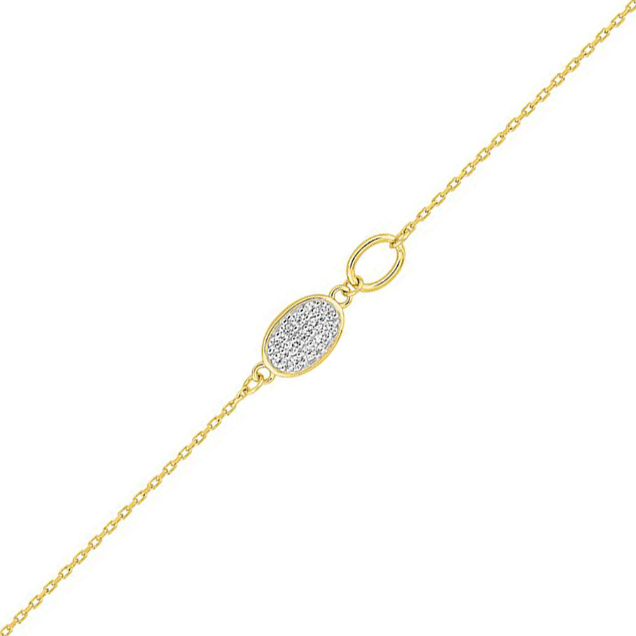 Photo de Bracelet femme oxydes ovale - Or jaune 9ct