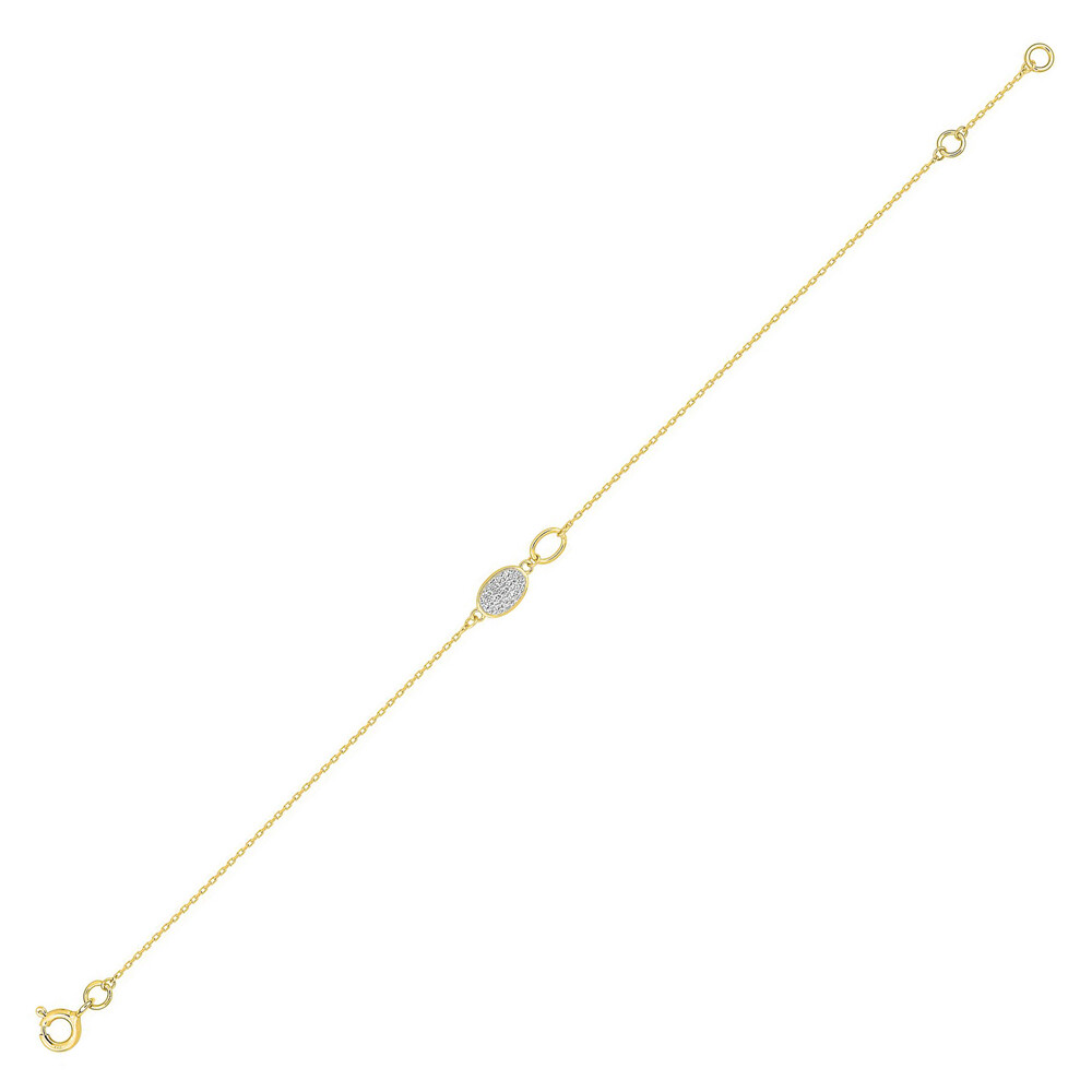 Photo de Bracelet femme oxydes ovale - Or jaune 9ct