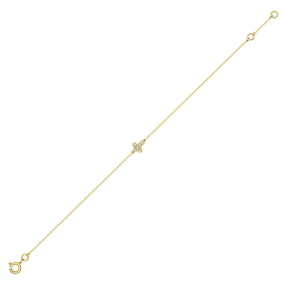 Photo de Bracelet croix avec oxydes - or jaune 9ct