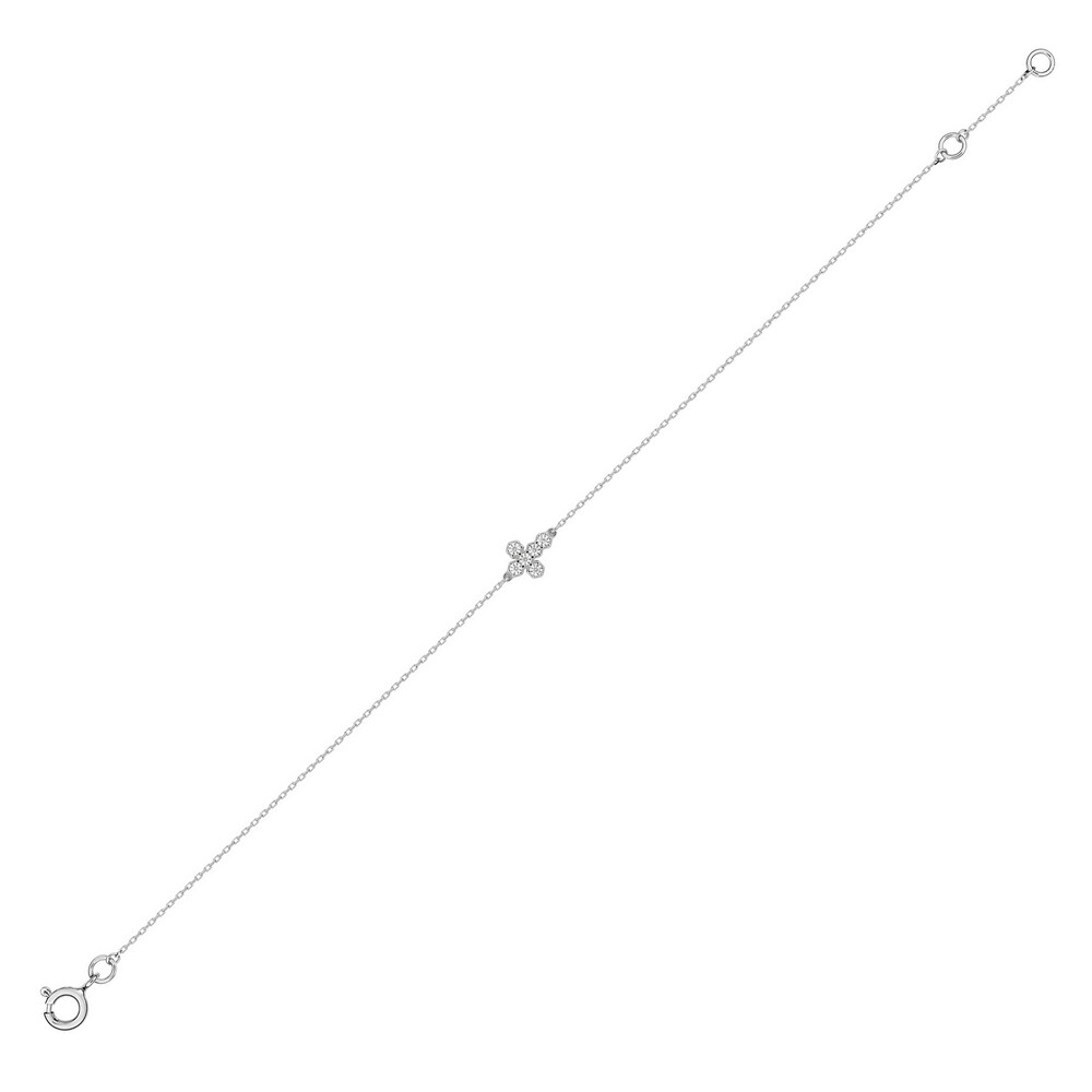 Photo de Bracelet croix avec oxydes - or blanc 9ct