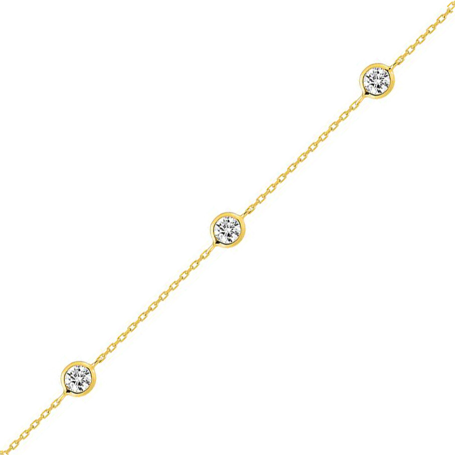 Photo de Bracelet oxydes ronds - or jaune 9ct