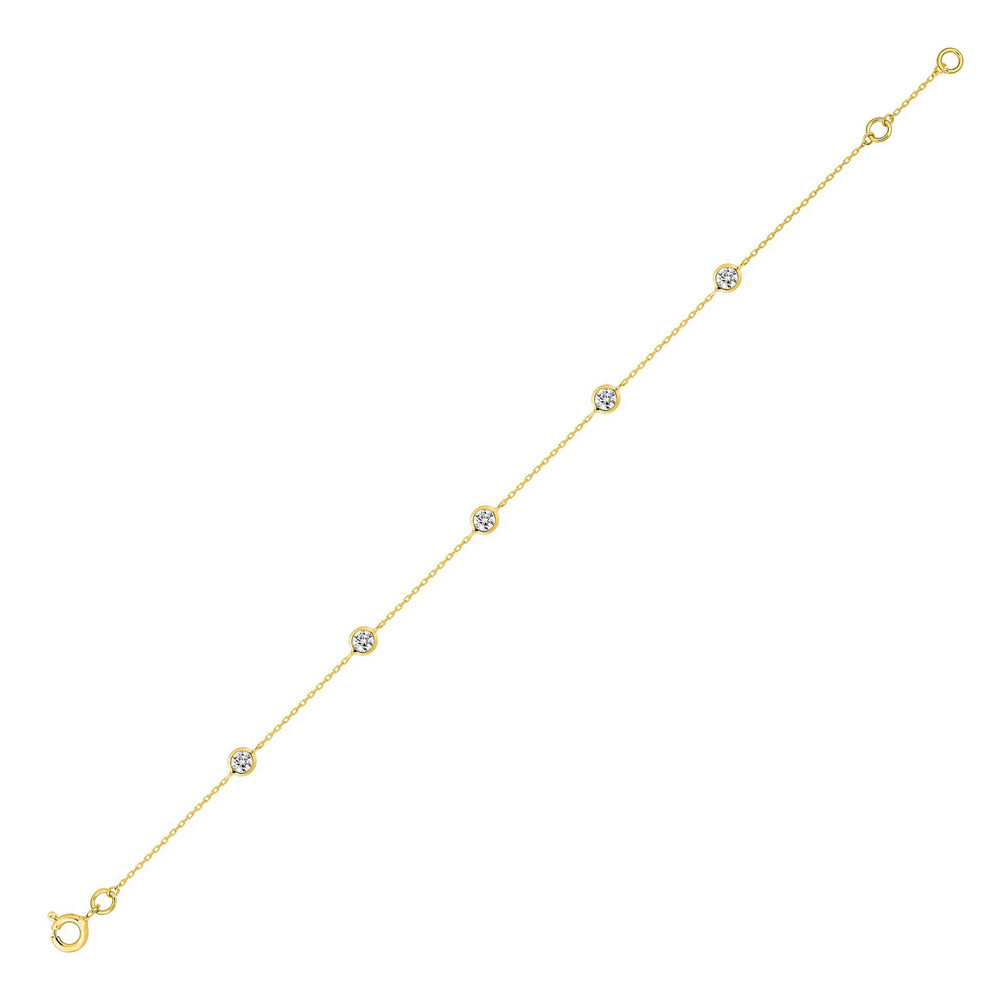 Photo de Bracelet oxydes ronds - or jaune 9ct